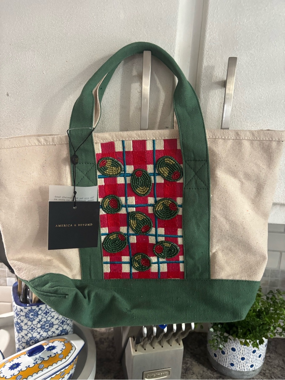 America & Beyond Beaded Tote